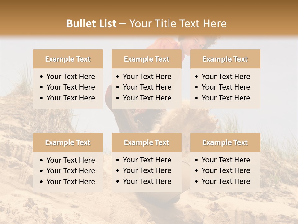 Teenager Sand Boarding Down A Sand Dune PowerPoint Template