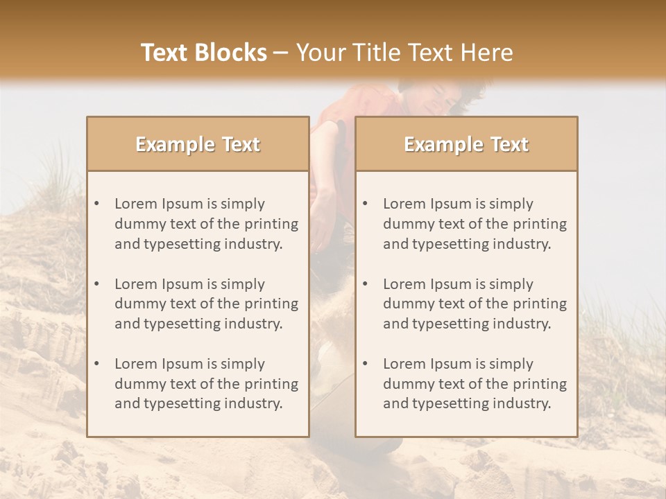 Teenager Sand Boarding Down A Sand Dune PowerPoint Template