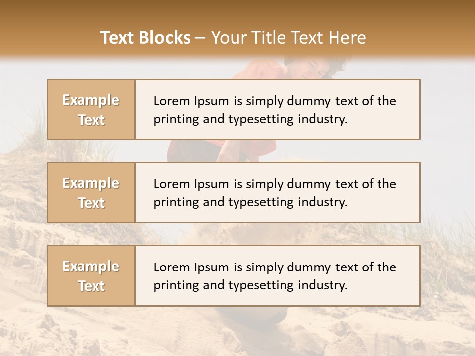 Teenager Sand Boarding Down A Sand Dune PowerPoint Template