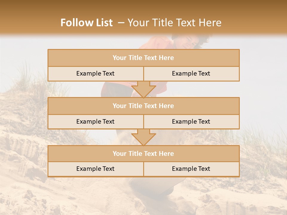 Teenager Sand Boarding Down A Sand Dune PowerPoint Template