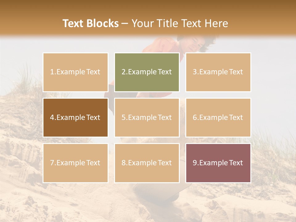 Teenager Sand Boarding Down A Sand Dune PowerPoint Template