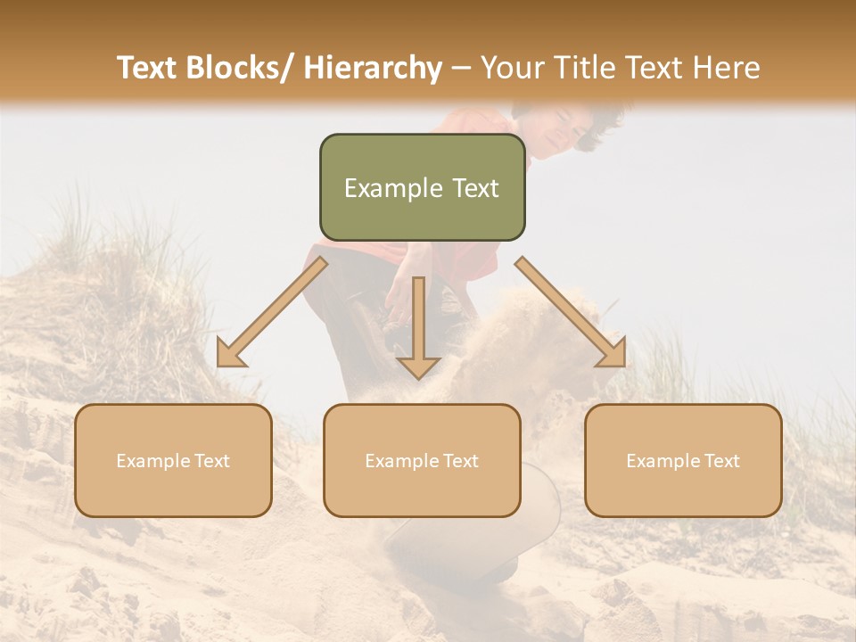 Teenager Sand Boarding Down A Sand Dune PowerPoint Template