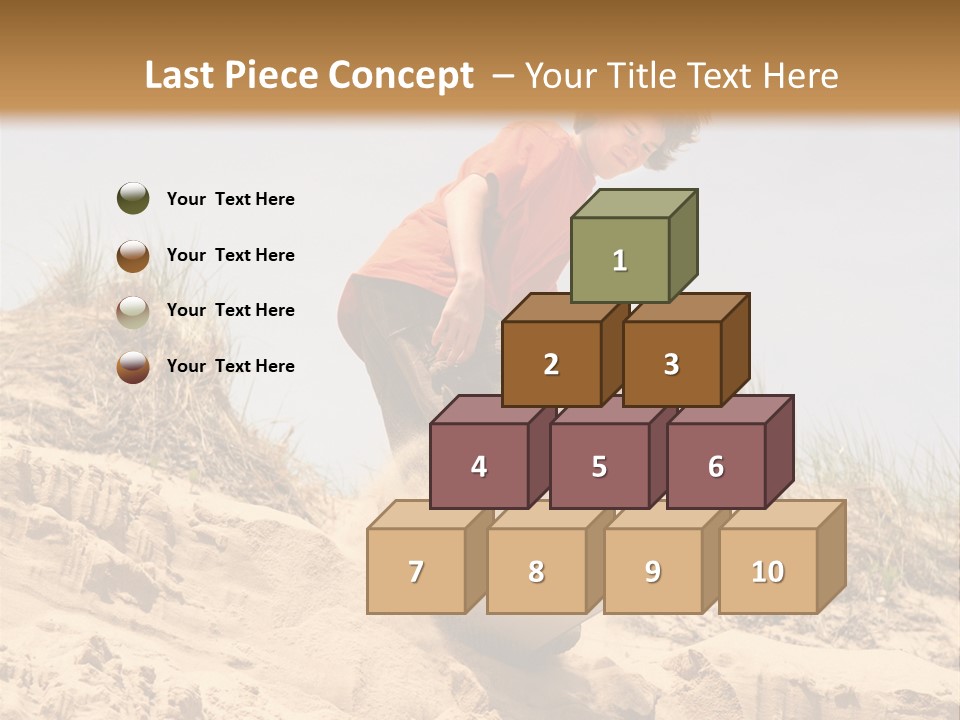 Teenager Sand Boarding Down A Sand Dune PowerPoint Template