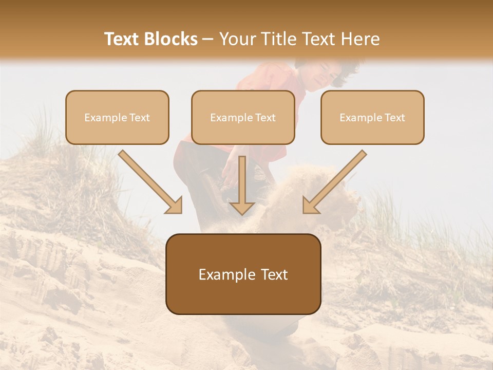 Teenager Sand Boarding Down A Sand Dune PowerPoint Template