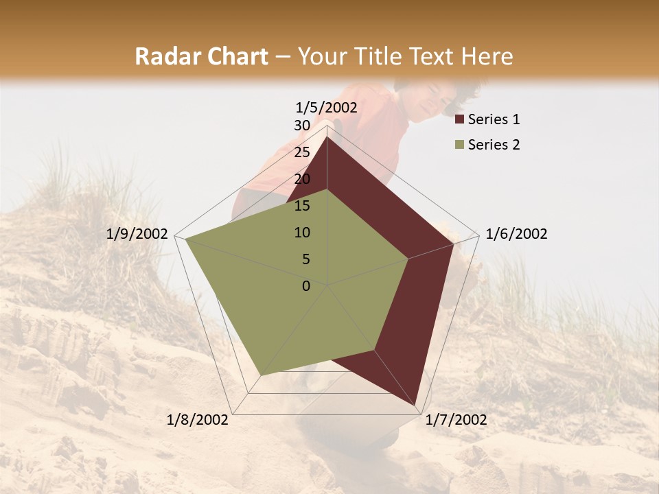 Teenager Sand Boarding Down A Sand Dune PowerPoint Template