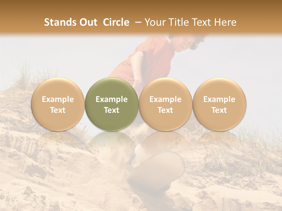 Teenager Sand Boarding Down A Sand Dune PowerPoint Template
