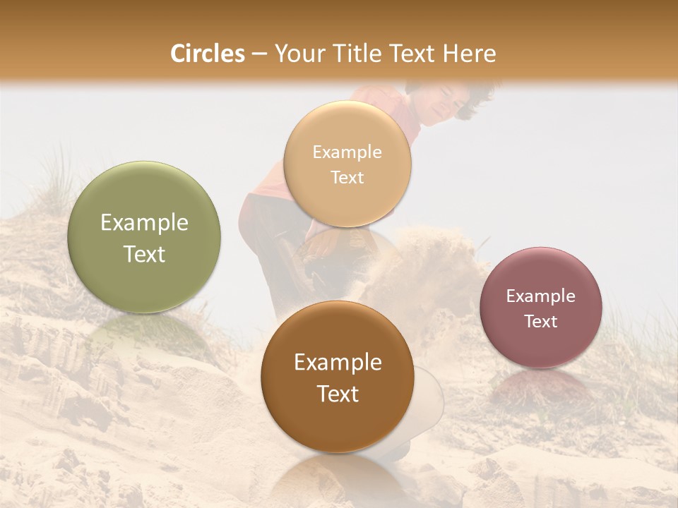 Teenager Sand Boarding Down A Sand Dune PowerPoint Template