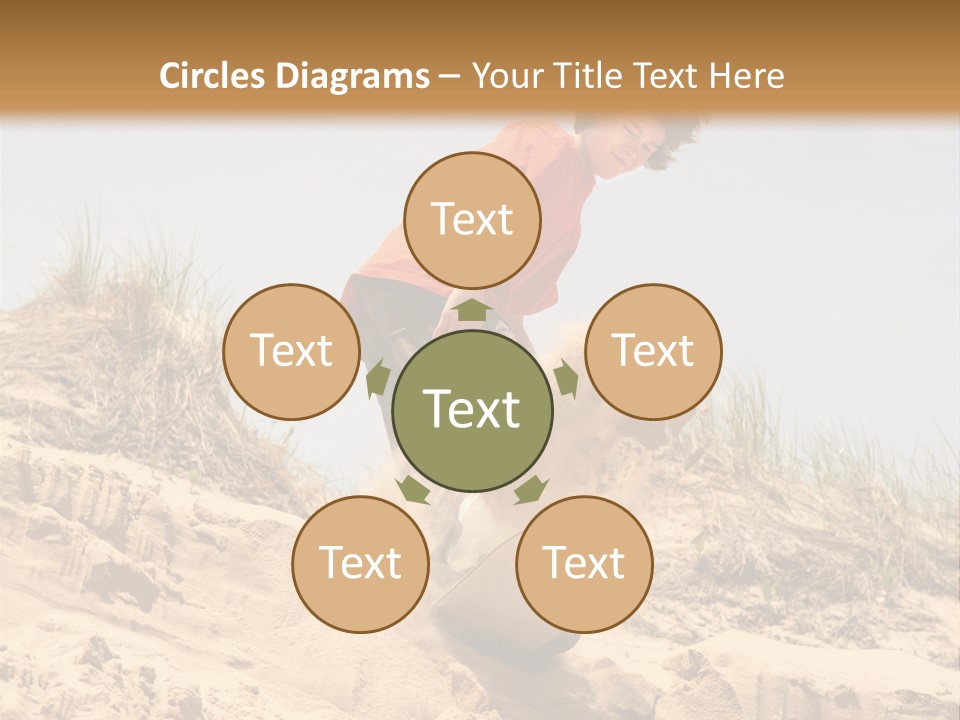 Teenager Sand Boarding Down A Sand Dune PowerPoint Template