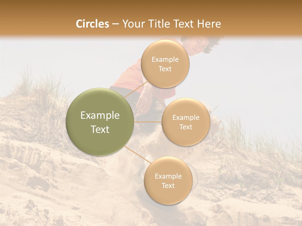 Teenager Sand Boarding Down A Sand Dune PowerPoint Template