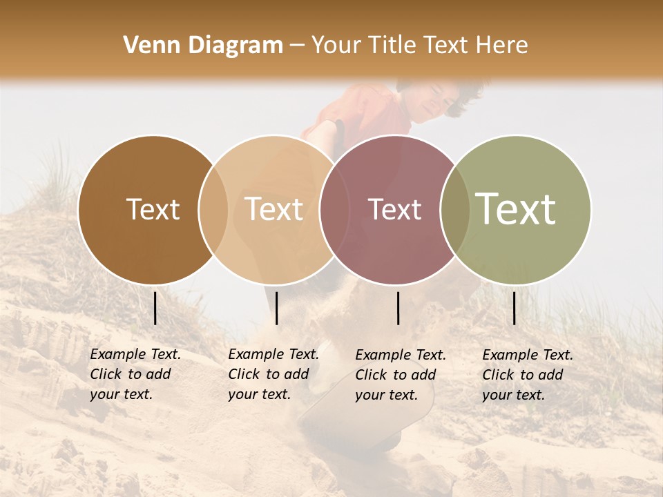 Teenager Sand Boarding Down A Sand Dune PowerPoint Template