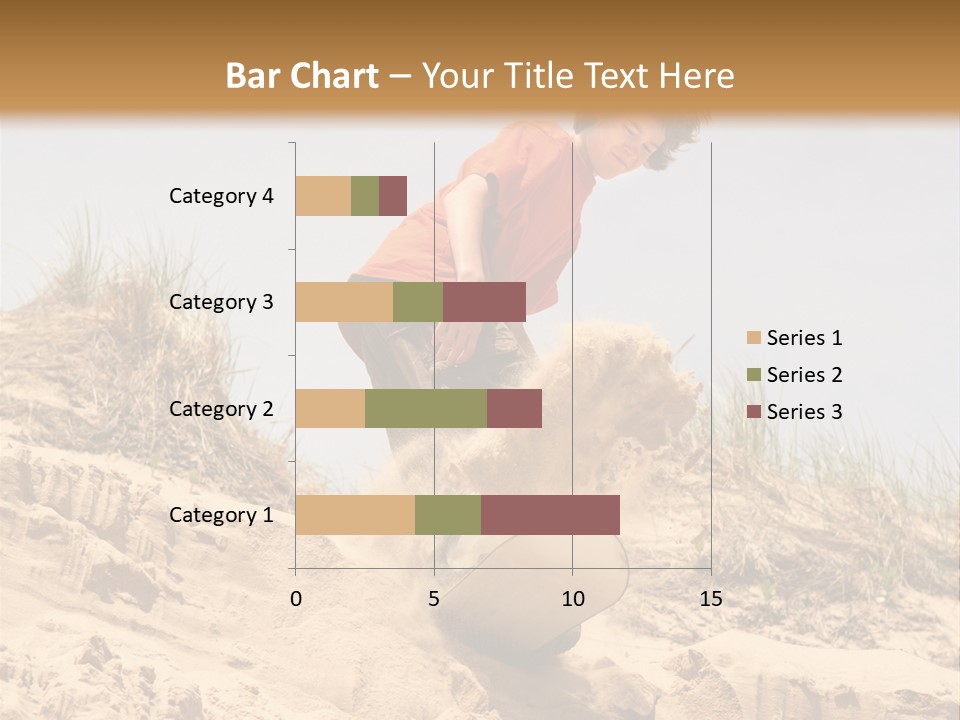 Teenager Sand Boarding Down A Sand Dune PowerPoint Template