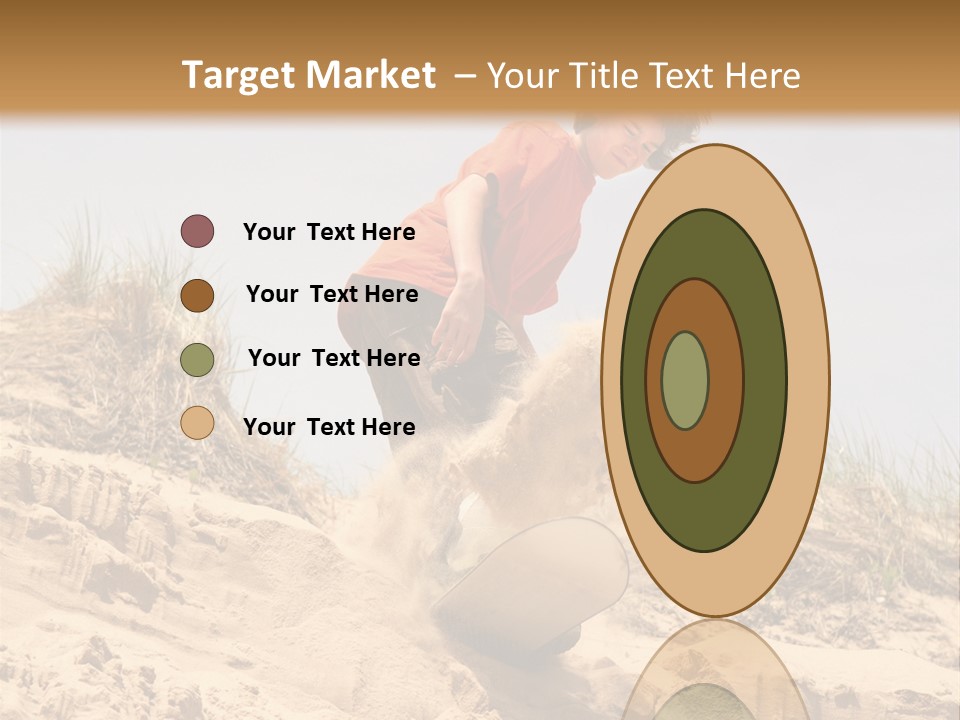 Teenager Sand Boarding Down A Sand Dune PowerPoint Template