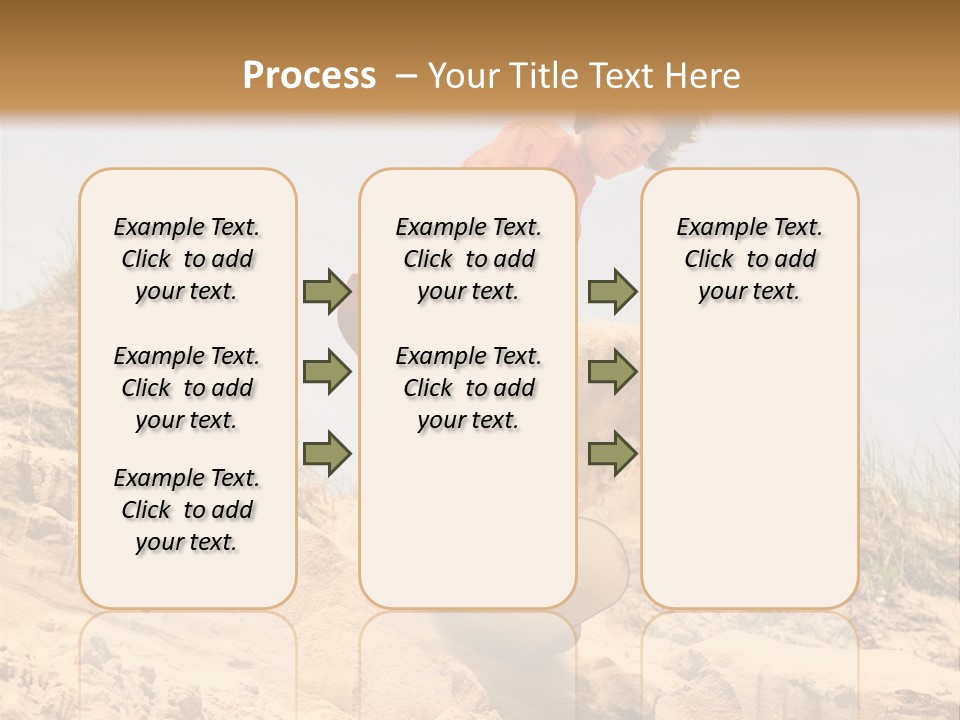 Teenager Sand Boarding Down A Sand Dune PowerPoint Template