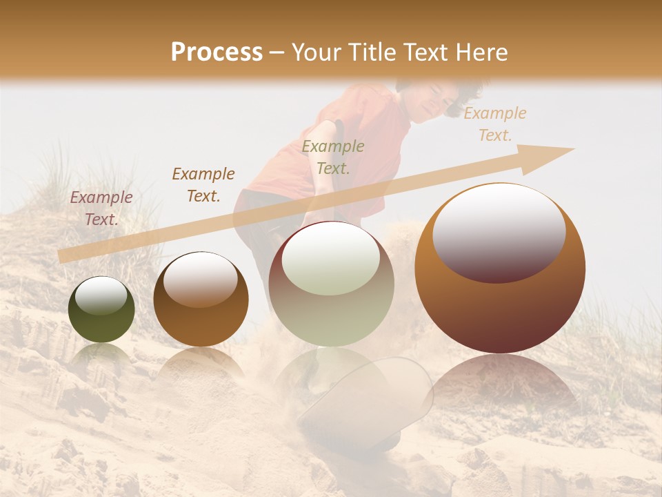 Teenager Sand Boarding Down A Sand Dune PowerPoint Template