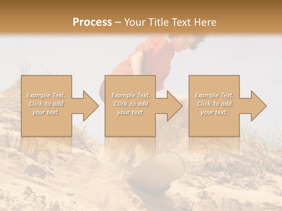 Teenager Sand Boarding Down A Sand Dune PowerPoint Template