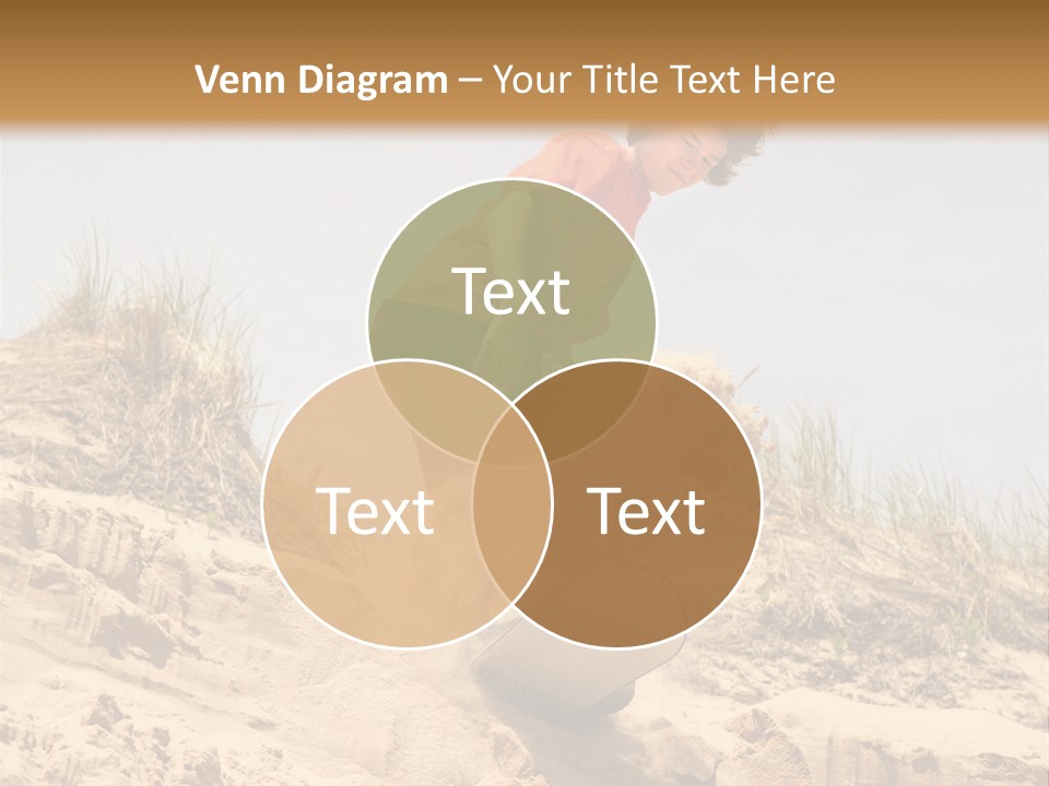 Teenager Sand Boarding Down A Sand Dune PowerPoint Template