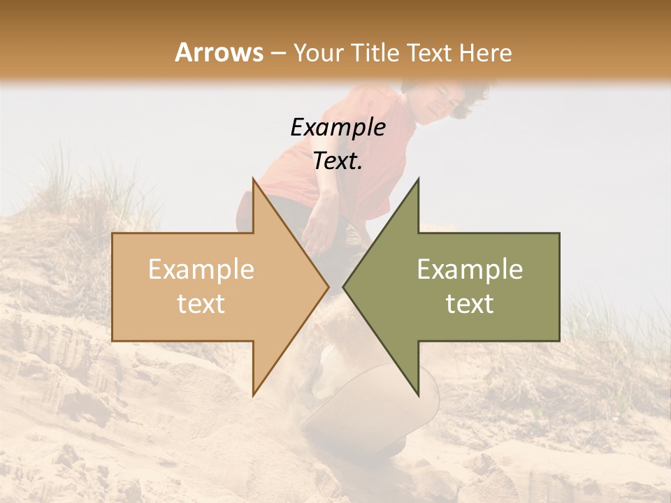 Teenager Sand Boarding Down A Sand Dune PowerPoint Template