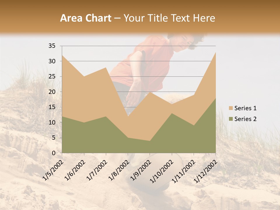 Teenager Sand Boarding Down A Sand Dune PowerPoint Template