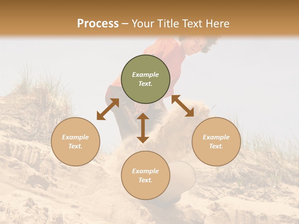 Teenager Sand Boarding Down A Sand Dune PowerPoint Template