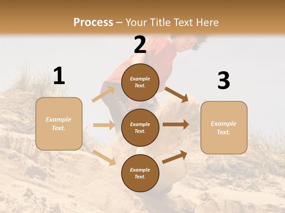 Teenager Sand Boarding Down A Sand Dune PowerPoint Template
