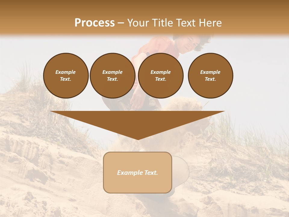 Teenager Sand Boarding Down A Sand Dune PowerPoint Template