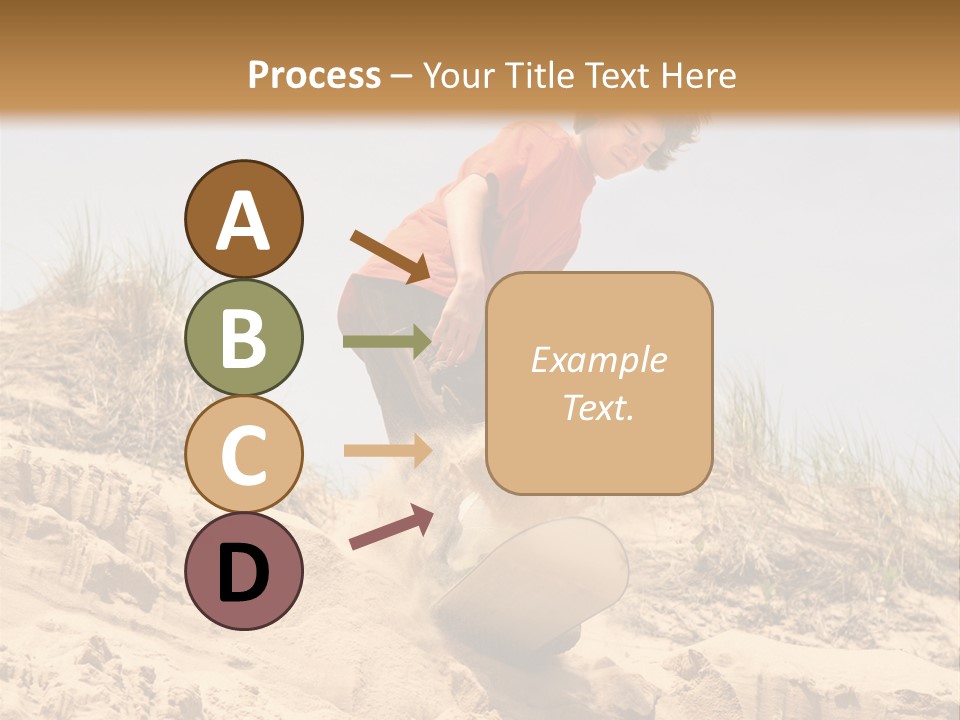 Teenager Sand Boarding Down A Sand Dune PowerPoint Template