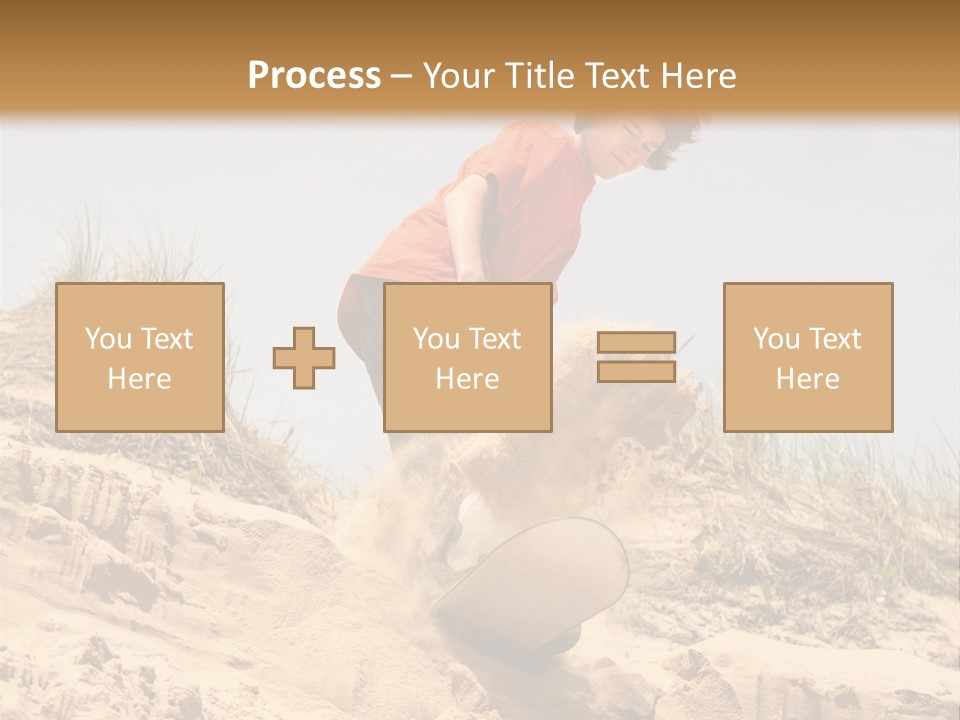 Teenager Sand Boarding Down A Sand Dune PowerPoint Template