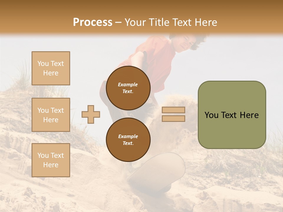Teenager Sand Boarding Down A Sand Dune PowerPoint Template