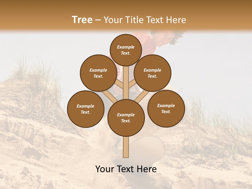Teenager Sand Boarding Down A Sand Dune PowerPoint Template
