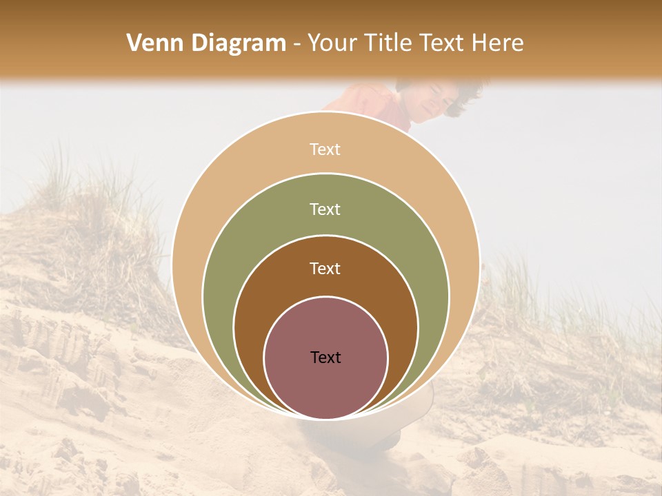 Teenager Sand Boarding Down A Sand Dune PowerPoint Template