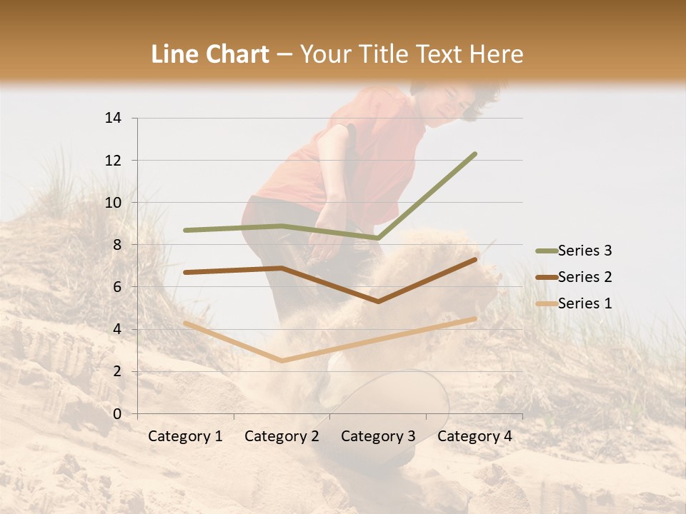 Teenager Sand Boarding Down A Sand Dune PowerPoint Template