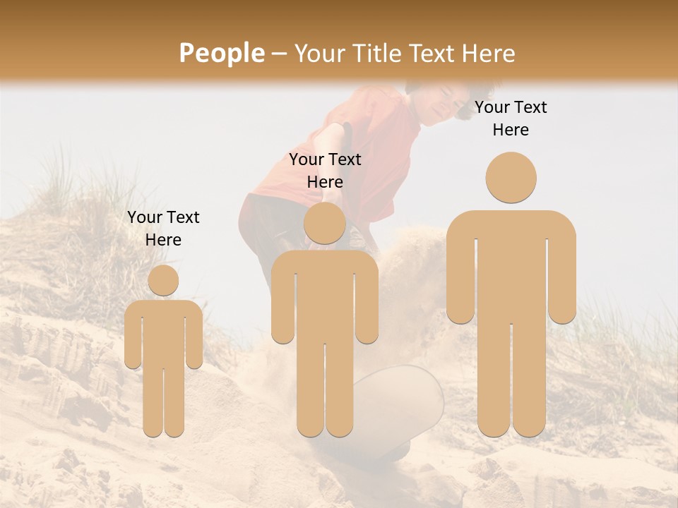 Teenager Sand Boarding Down A Sand Dune PowerPoint Template