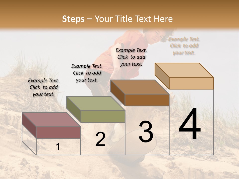 Teenager Sand Boarding Down A Sand Dune PowerPoint Template