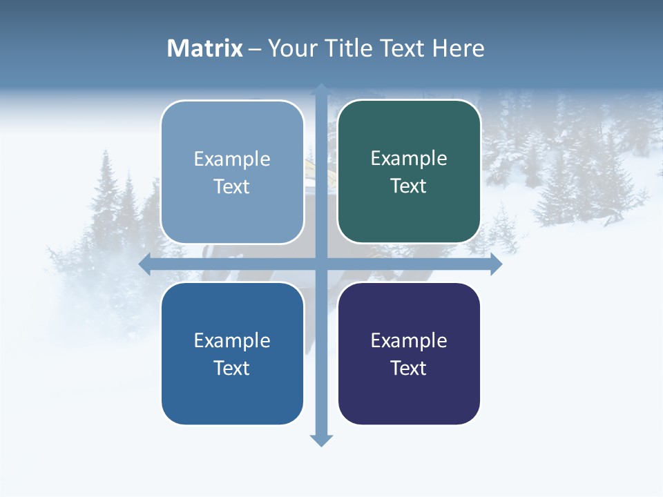 High Key Snowmobile Taken A Jump In Snow PowerPoint Template