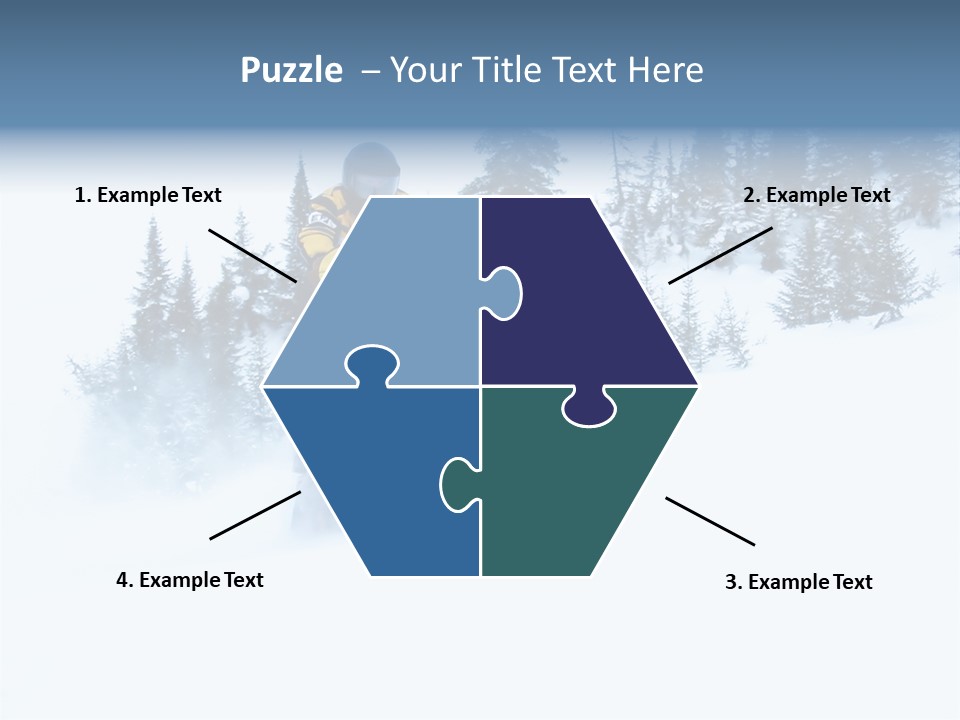 High Key Snowmobile Taken A Jump In Snow PowerPoint Template