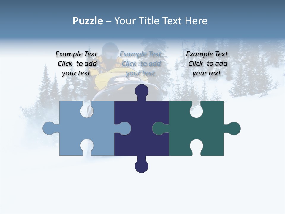 High Key Snowmobile Taken A Jump In Snow PowerPoint Template