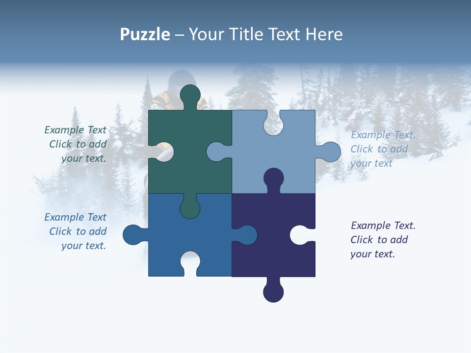 High Key Snowmobile Taken A Jump In Snow PowerPoint Template