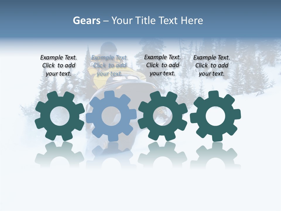 High Key Snowmobile Taken A Jump In Snow PowerPoint Template