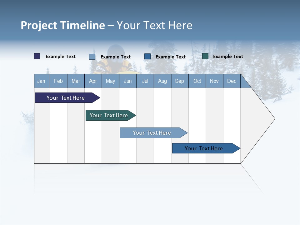 High Key Snowmobile Taken A Jump In Snow PowerPoint Template