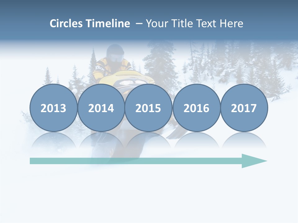 High Key Snowmobile Taken A Jump In Snow PowerPoint Template