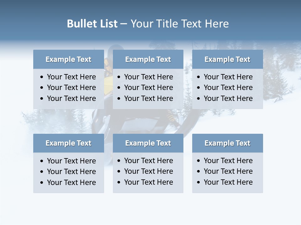 High Key Snowmobile Taken A Jump In Snow PowerPoint Template