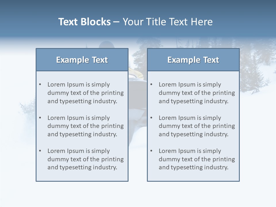 High Key Snowmobile Taken A Jump In Snow PowerPoint Template