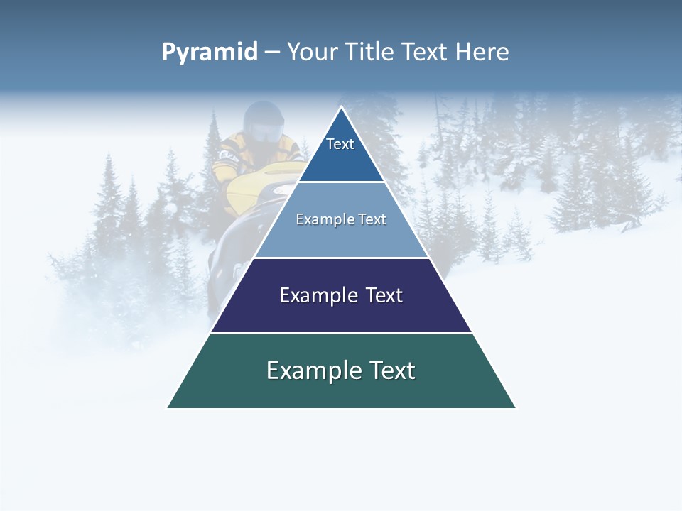 High Key Snowmobile Taken A Jump In Snow PowerPoint Template