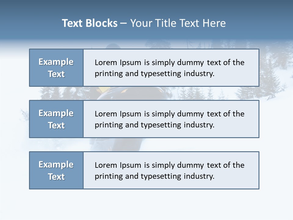 High Key Snowmobile Taken A Jump In Snow PowerPoint Template