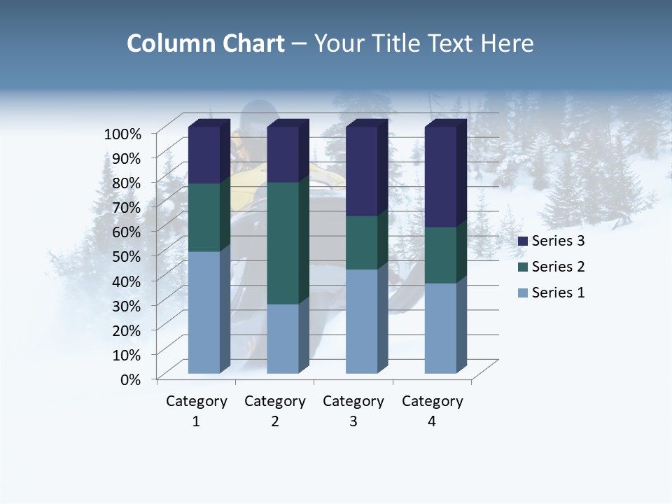 High Key Snowmobile Taken A Jump In Snow PowerPoint Template