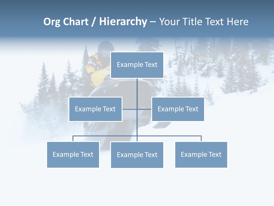 High Key Snowmobile Taken A Jump In Snow PowerPoint Template