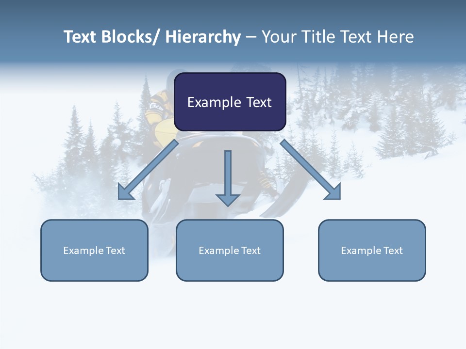 High Key Snowmobile Taken A Jump In Snow PowerPoint Template