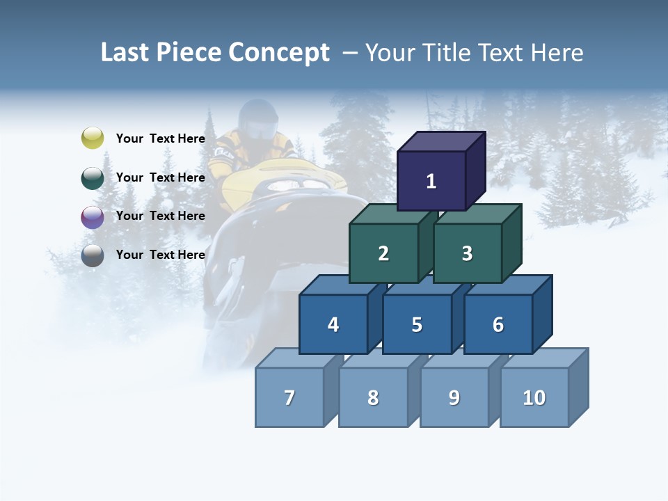 High Key Snowmobile Taken A Jump In Snow PowerPoint Template
