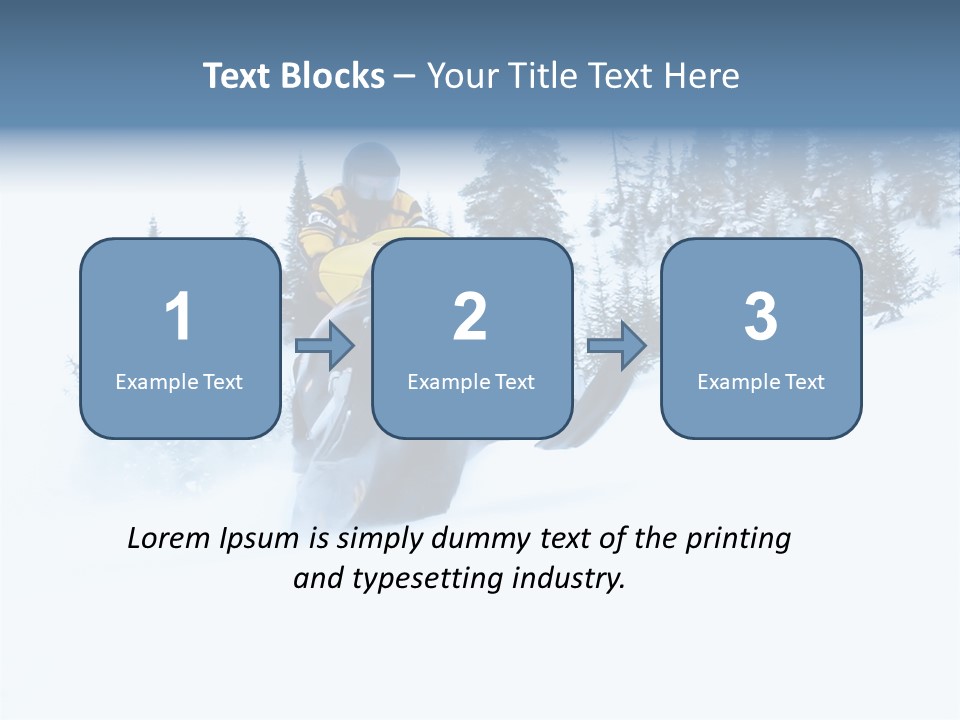 High Key Snowmobile Taken A Jump In Snow PowerPoint Template