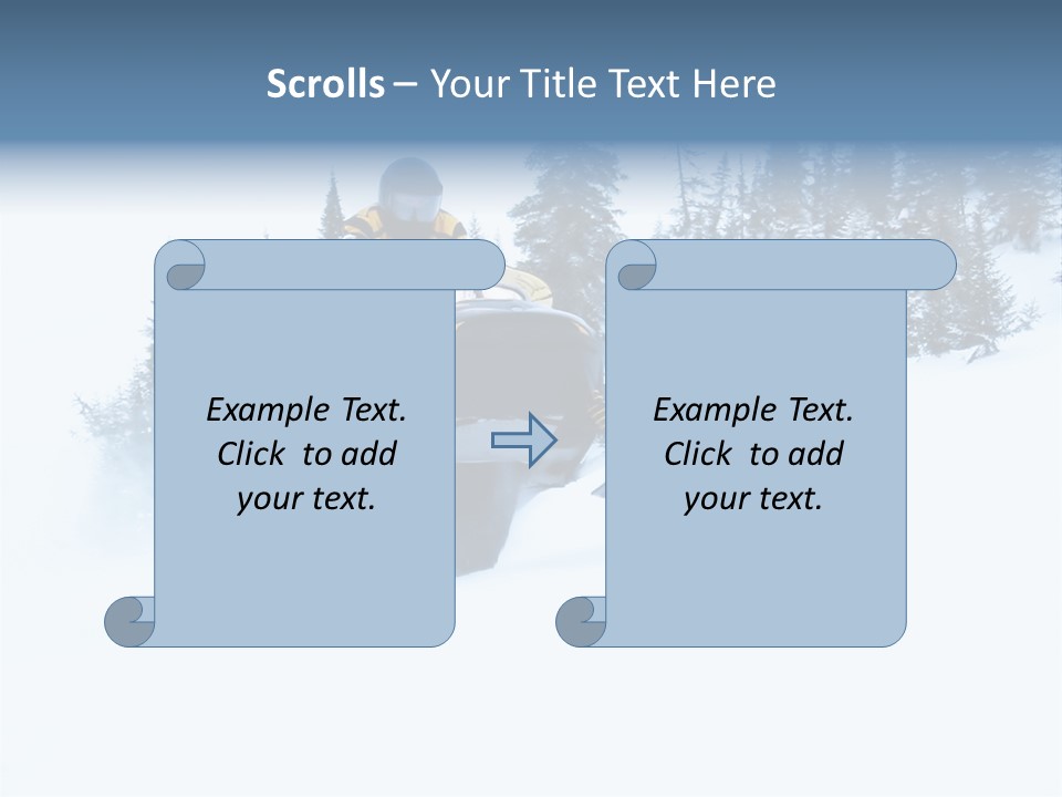 High Key Snowmobile Taken A Jump In Snow PowerPoint Template